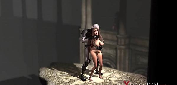  A sexy woman gets fucked hard by a demon Zepar on the altar of sacrifice